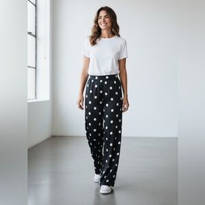 Falconeri Black satin Polka Dot Pants
